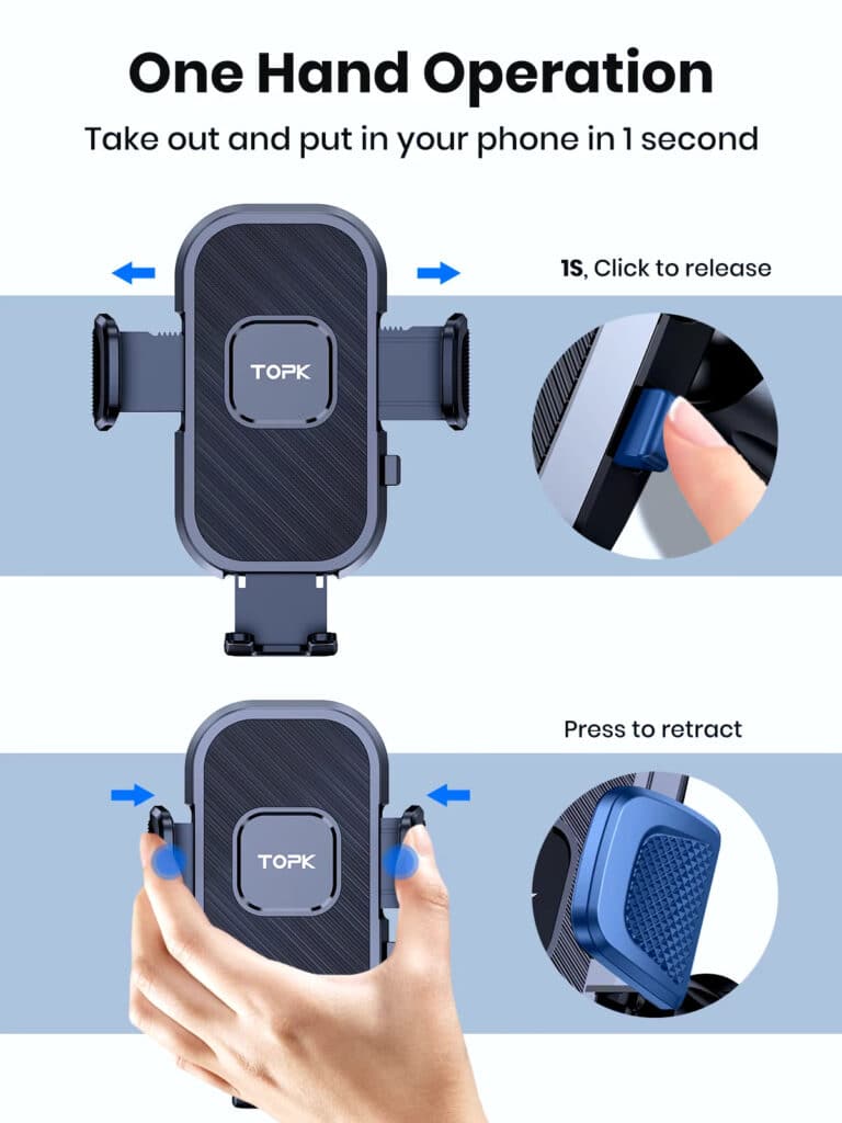 Phone Holder For Car - Air Vent Mount Clip