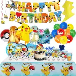 Pikachu Balloon & Tableware Set for Kids Pokemon Party Decoration