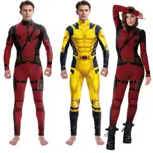 Superhero Wolverine & Deadpool Cosplay Jumpsuit Costume