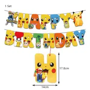 Pikachu Balloon & Tableware Set for Kids Pokemon Party Decoration