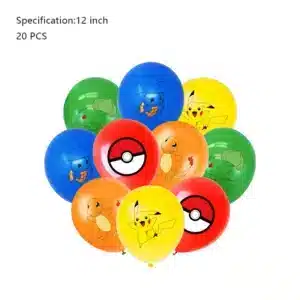 Pikachu Balloon & Tableware Set for Kids Pokemon Party Decoration