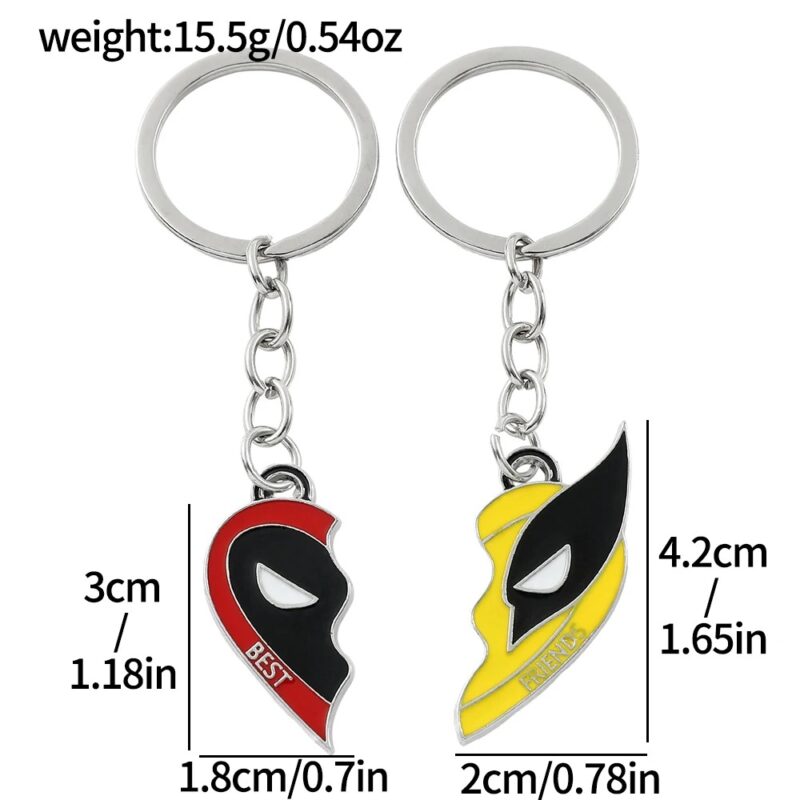 Deadpool & Wolverine Split Heart Keychain